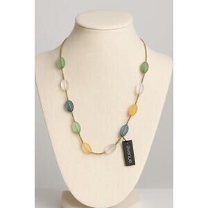 Avenue Multi-Color Beaded Necklace Gold Chain Adjustable NWT